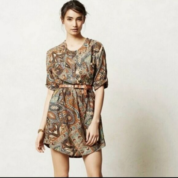 Anthropologie Dresses & Skirts - Anthropologie Holding Horses Multi Colored Shirt Dress